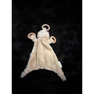Bella Tunno Tan Llama Alpaca Bear Happy Sidekick Teether Baby Lovey Rattle